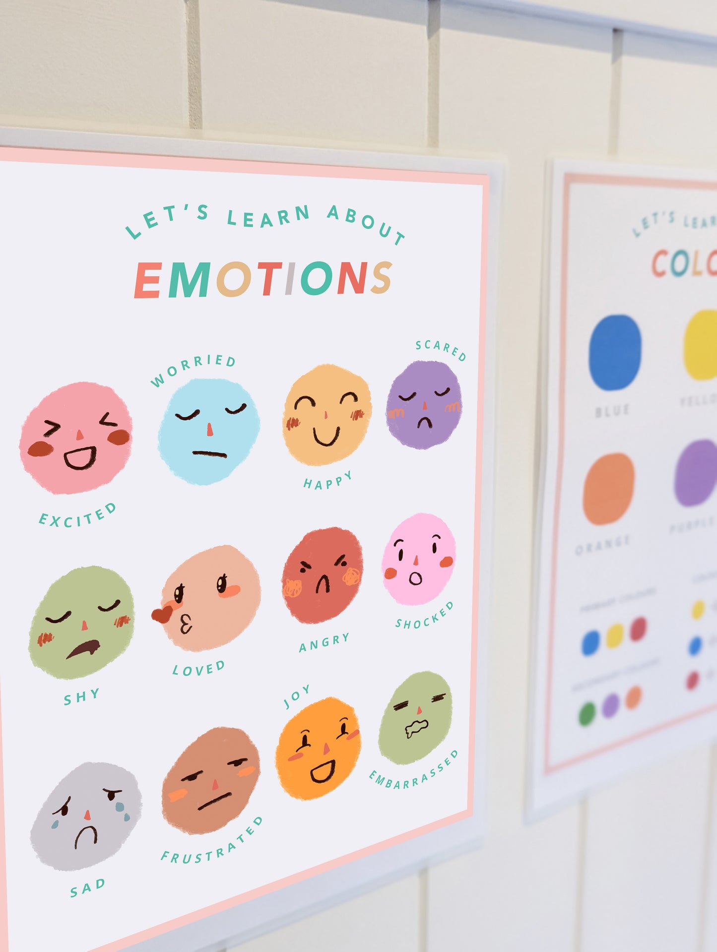 A4 Let's learn Emotions Poster