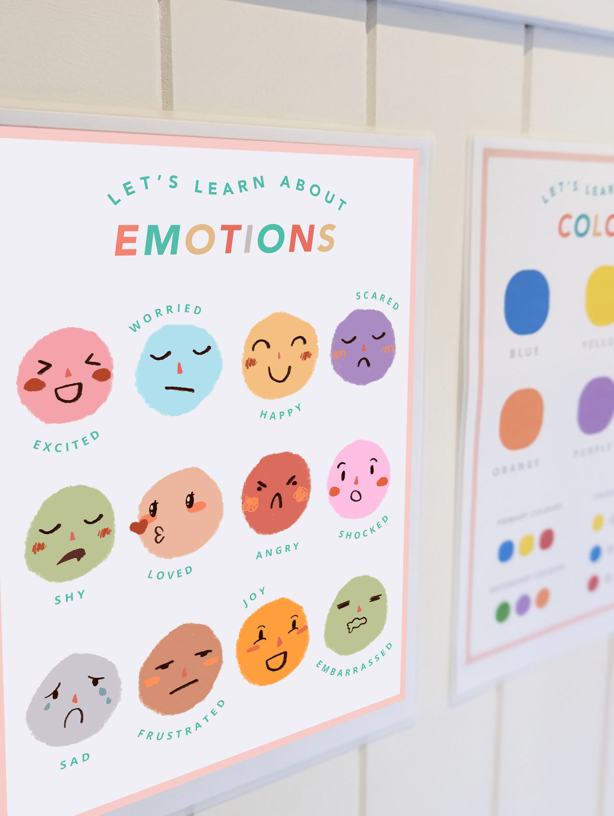 Emotions Poster.pdf A4 Let's learn Emotions Poster – Littlie Playroom