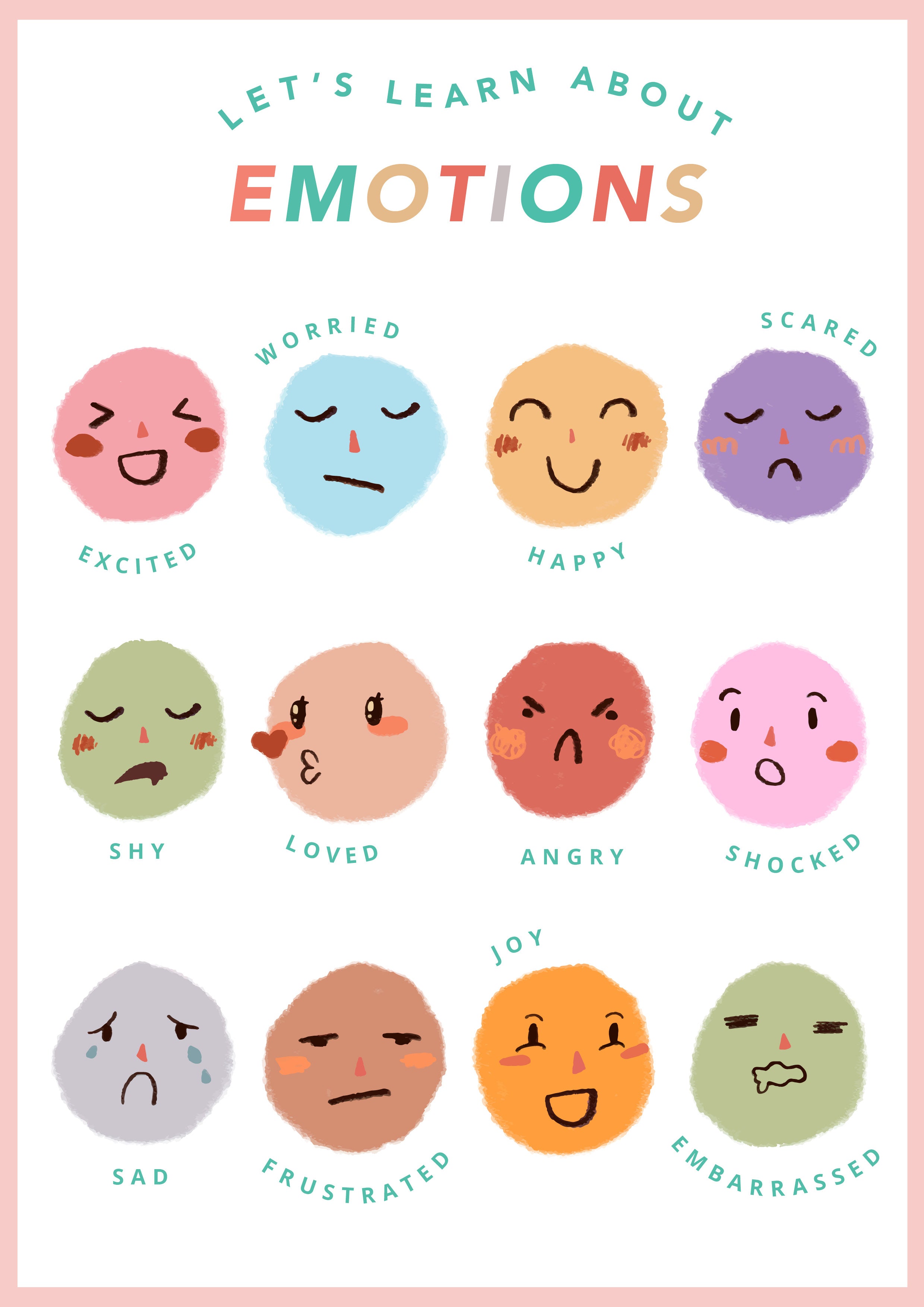 Emotions Poster.pdf A4 Let's learn Emotions Poster – Littlie Playroom
